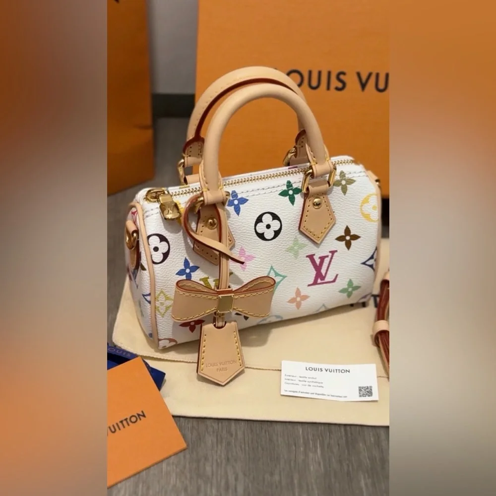 Louis Vuitton x Murakami Nano Speedy White Multicolor Monogram - Picture 3 of 10